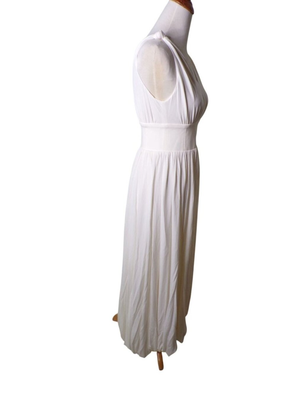 🆕LA LIGNE Balloon Hemline Jersey Midi Dress Off-White X-Small - Picture 3 of 9